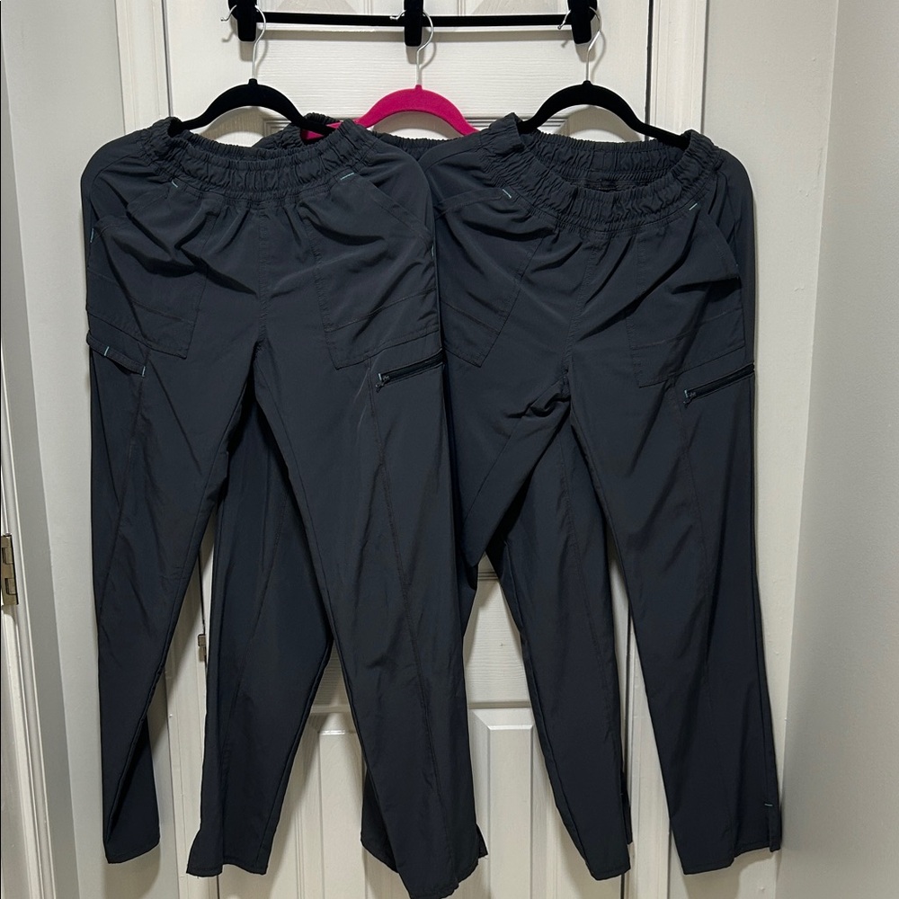 Set of 3 Gray Scrubstar Performance Lightweight Cargo with Elastic Waist